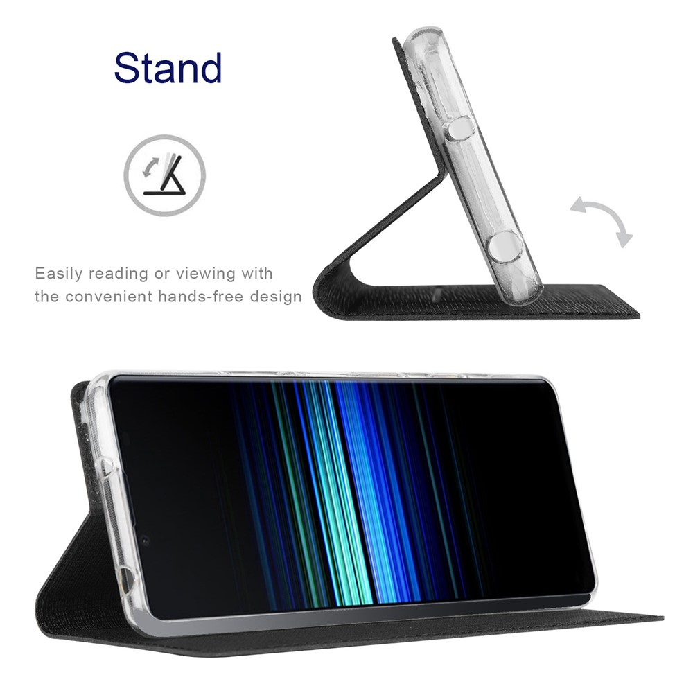 VILI DMX Series for Sony Xperia Ace III PU Leather Card Slot Protective Cover Stand Flip Phone Case - Black-2