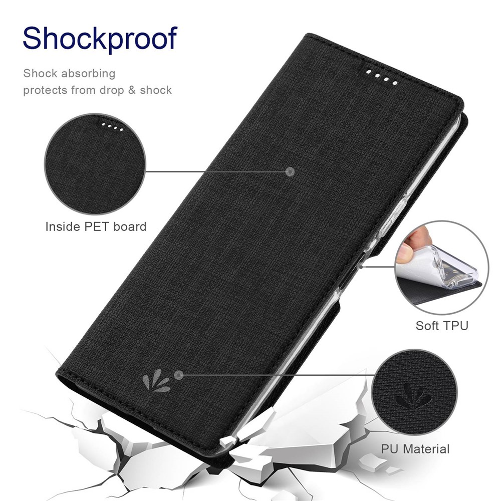 VILI DMX Series for Sony Xperia Ace III PU Leather Card Slot Protective Cover Stand Flip Phone Case - Black-6