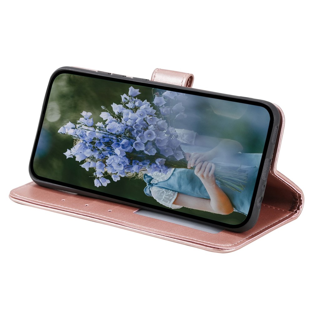 For Sony Xperia 10 IV 5G Shockproof PU Leather Wallet Case Mandala Flower Pattern Imprinted Magnetic Closure Phone Cover Stand Wallet Style - Rose Gold-3