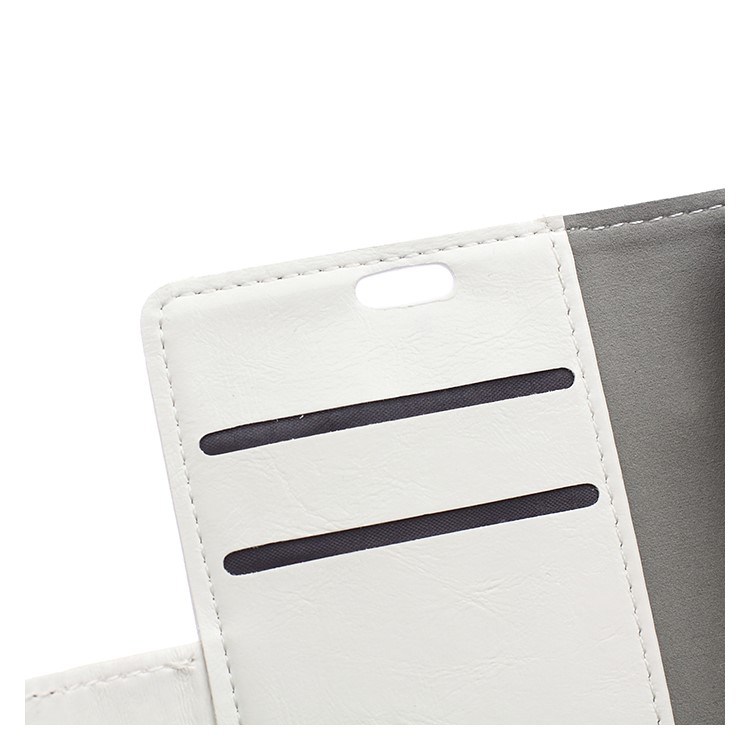 Crazy Horse Wallet Stand Leather Cover for Sony Xperia X - White-7