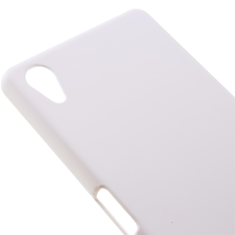 Rubberized Hard Plastic Case for Sony Xperia X - White-4