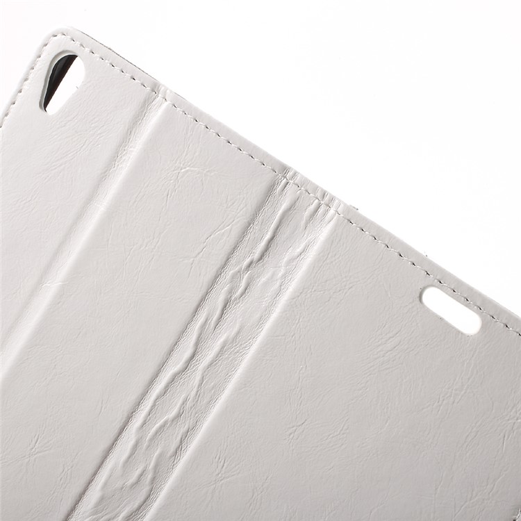 Crazy Horse Leather Wallet Stand Cover for Sony Xperia XA / XA Dual - White-5