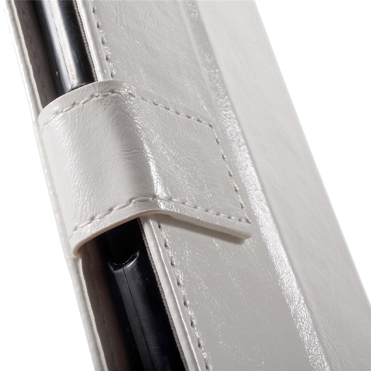 Crazy Horse Leather Wallet Stand Cover for Sony Xperia XA / XA Dual - White-6