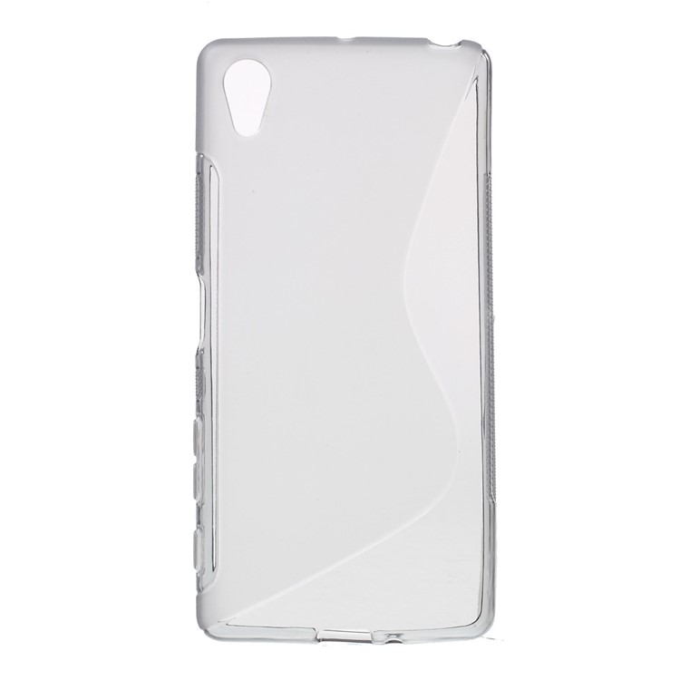 S Shape TPU Cover Case for Sony Xperia X - Grey-1