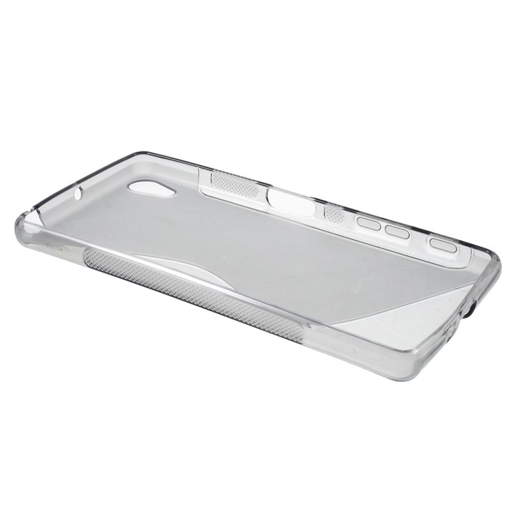 S Shape TPU Cover Case for Sony Xperia X - Grey-3