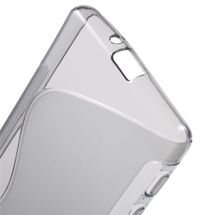 S Shape TPU Cover Case for Sony Xperia X - Grey-4