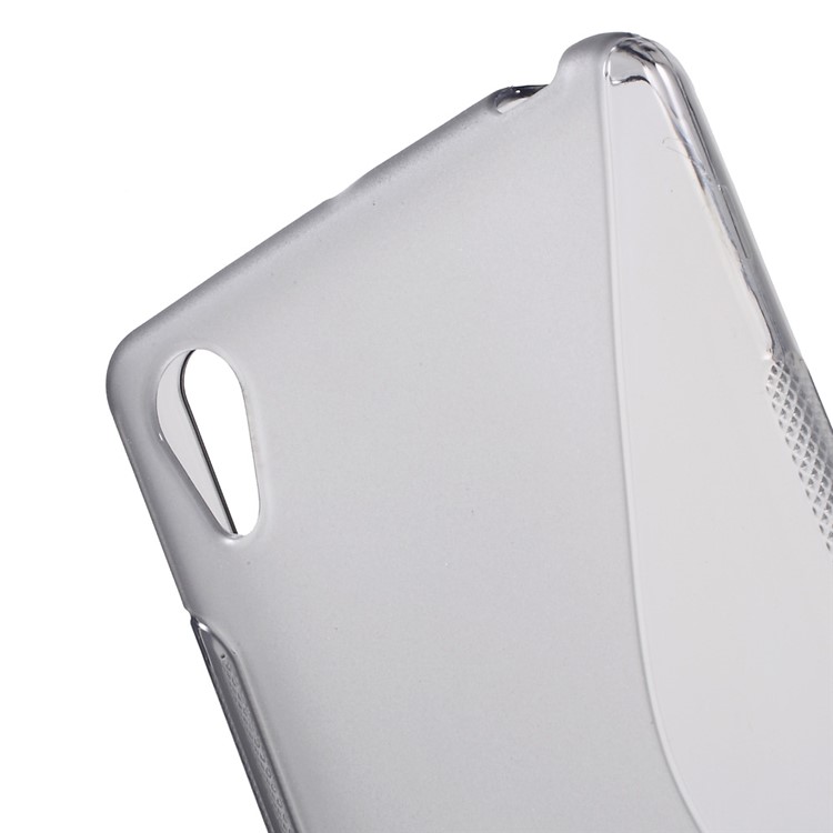 S Shape TPU Cover Case for Sony Xperia X - Grey-5