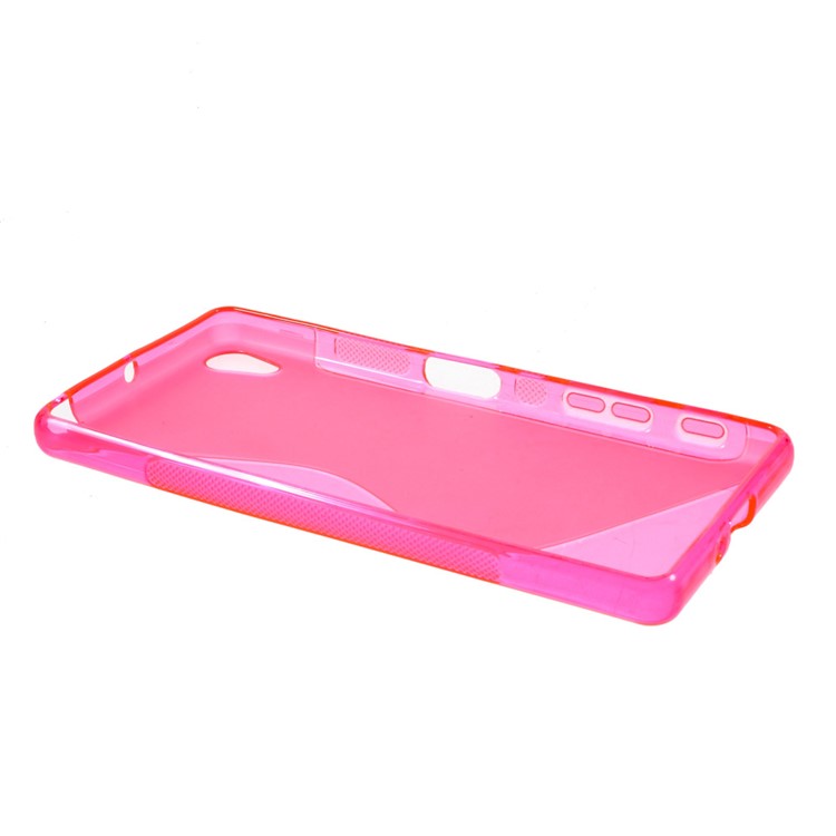 S Shape TPU Shell for Sony Xperia X - Rose-3