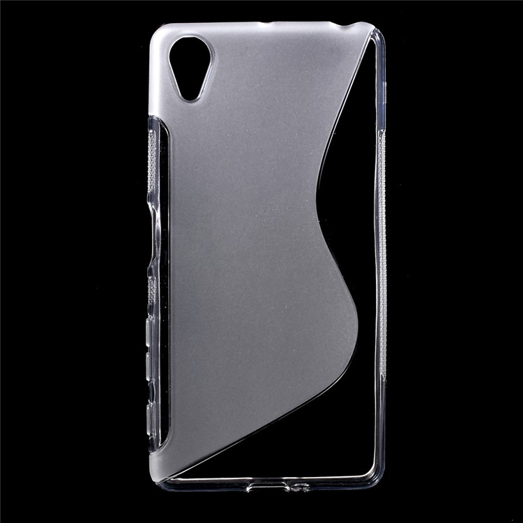 S Shape TPU Case Cover for Sony Xperia X Performance - Transparent-1