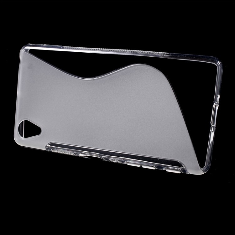 S Shape TPU Case Cover for Sony Xperia X Performance - Transparent-2