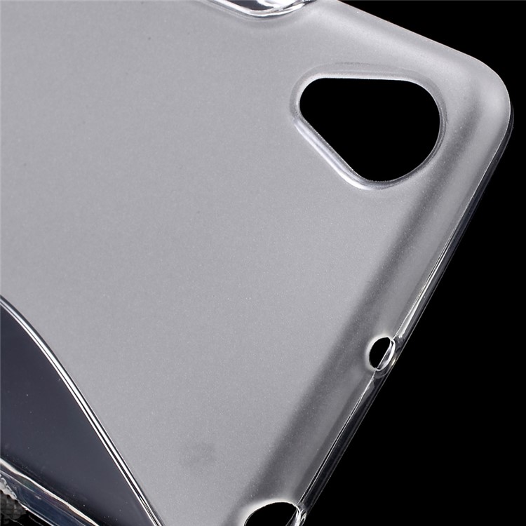 S Shape TPU Case Cover for Sony Xperia X Performance - Transparent-4