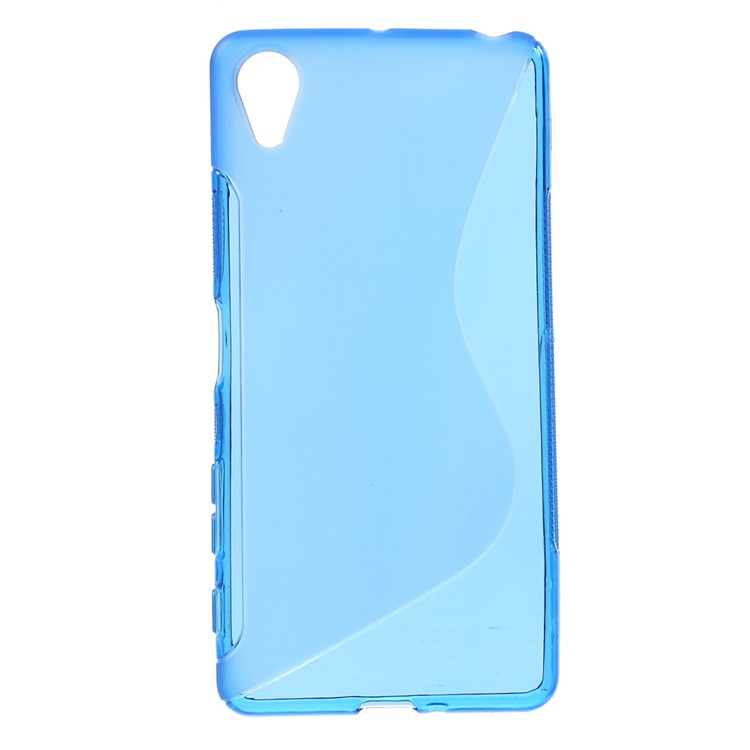 S Shape TPU Cover Shell for Sony Xperia X Performance - Blue-1