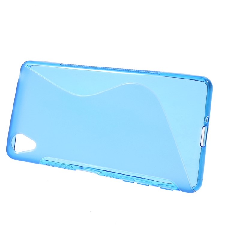 S Shape TPU Cover Shell for Sony Xperia X Performance - Blue-2