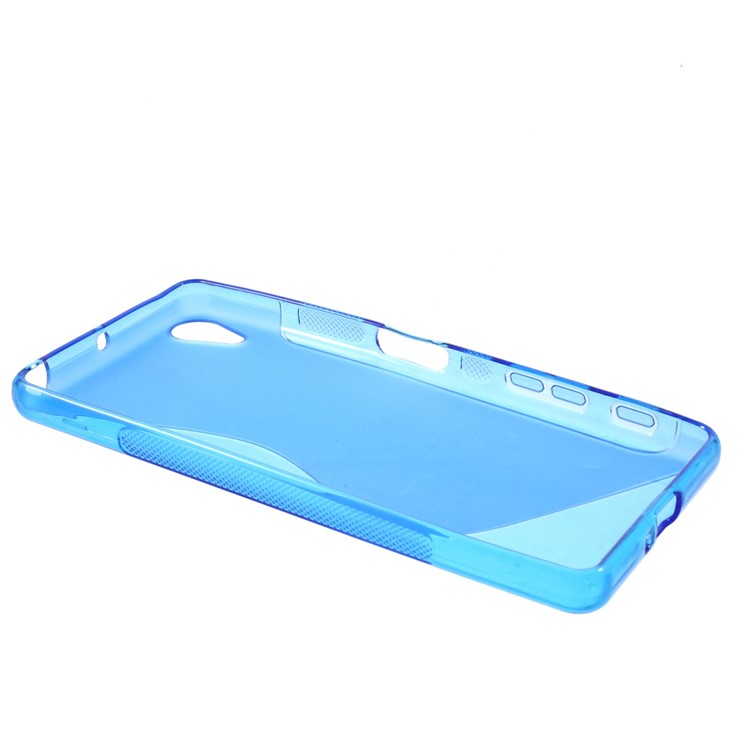 S Shape TPU Cover Shell for Sony Xperia X Performance - Blue-3