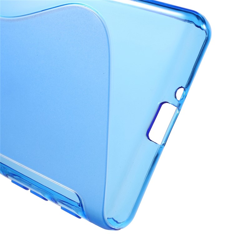 S Shape TPU Cover Shell for Sony Xperia X Performance - Blue-4