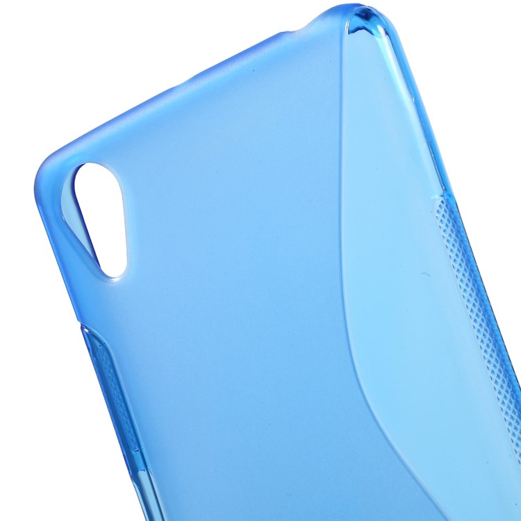 S Shape TPU Cover Shell for Sony Xperia X Performance - Blue-5