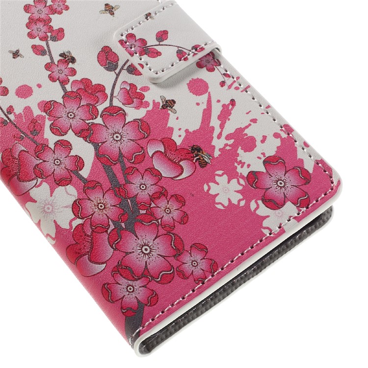 Leather Cover with Card Slots for Sony Xperia XA / XA Dual - Plum Blossom-7
