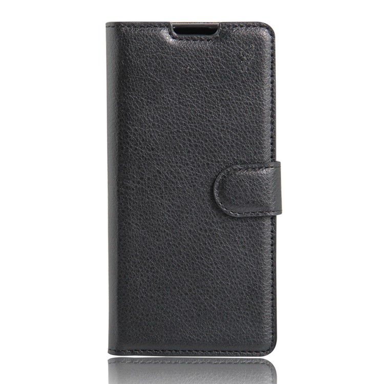 Litchi Skin Leather Wallet Case for Sony Xperia XA / XA Dual - Black-1
