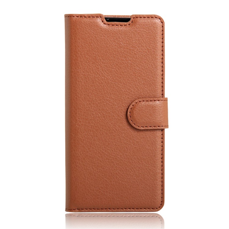 Litchi Skin Leather Wallet Case for Sony Xperia XA / XA Dual - Brown-1