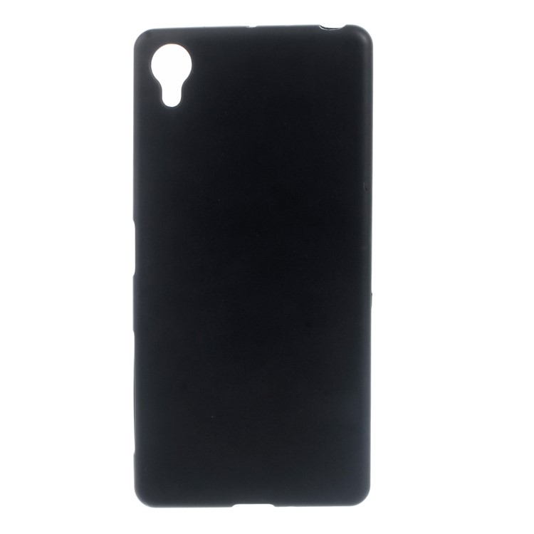 Frosted TPU Gel Phone Back Case for Sony Xperia X - Black-1