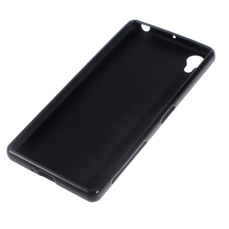 Frosted TPU Gel Phone Back Case for Sony Xperia X - Black-2