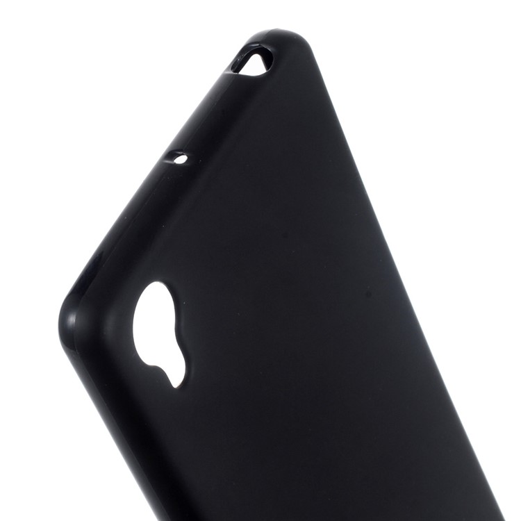 Frosted TPU Gel Phone Back Case for Sony Xperia X - Black-3