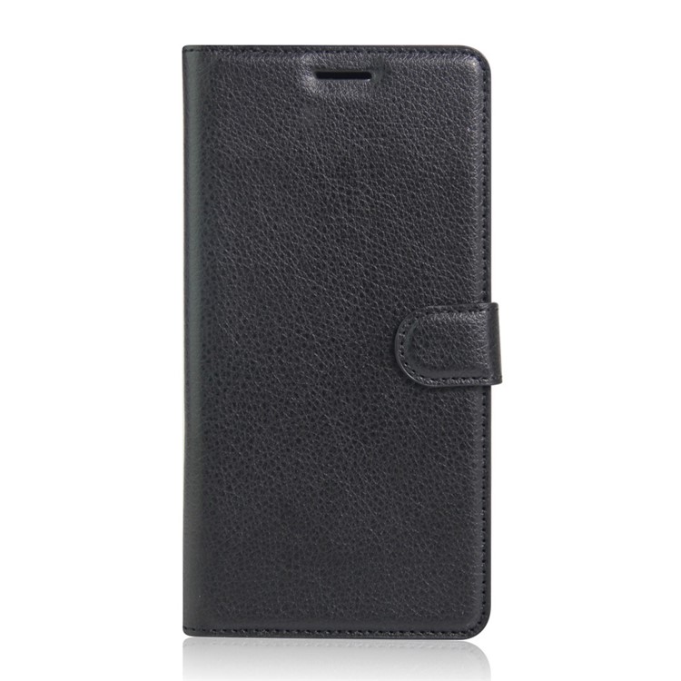Litchi Skin Wallet Leather Stand Case for Sony Xperia XA Ultra - Black-1
