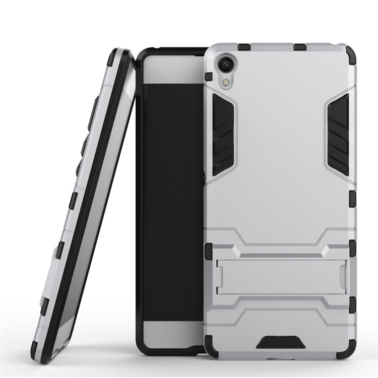 2-in-1 PC und TPU Kickstand Cover für Sony Xperia XA / XA zweifach - Silber-2