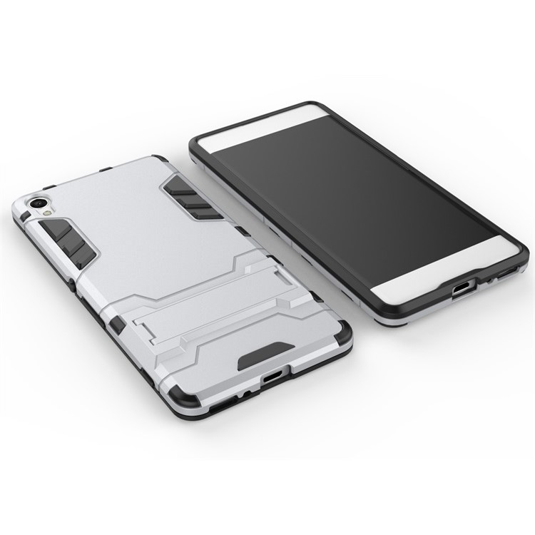2-in-1 PC und TPU Kickstand Cover für Sony Xperia XA / XA zweifach - Silber-3