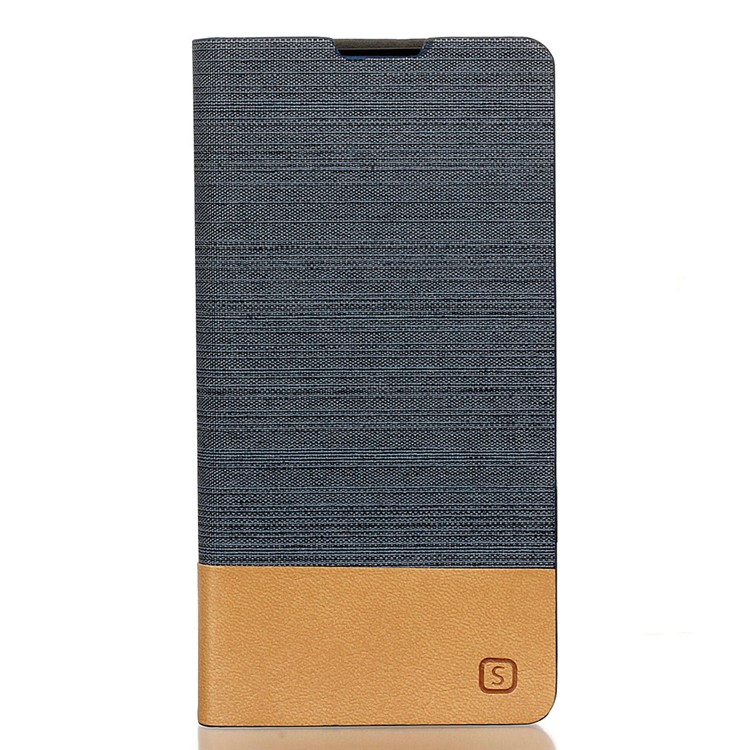 Two-tone Linen Leather Stand Case for Sony Xperia XA / XA Dual - Dark Grey-1