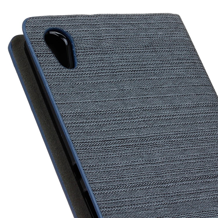 Two-tone Linen Leather Stand Case for Sony Xperia XA / XA Dual - Dark Grey-3