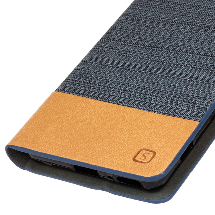 Two-tone Linen Leather Stand Case for Sony Xperia XA / XA Dual - Dark Grey-4