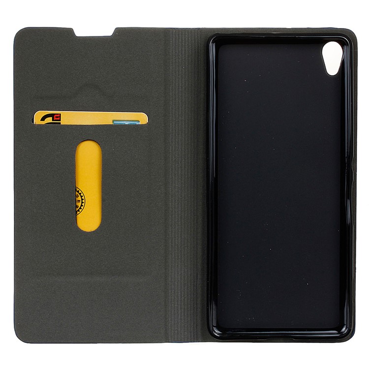 Two-tone Linen Leather Stand Case for Sony Xperia XA / XA Dual - Dark Grey-7