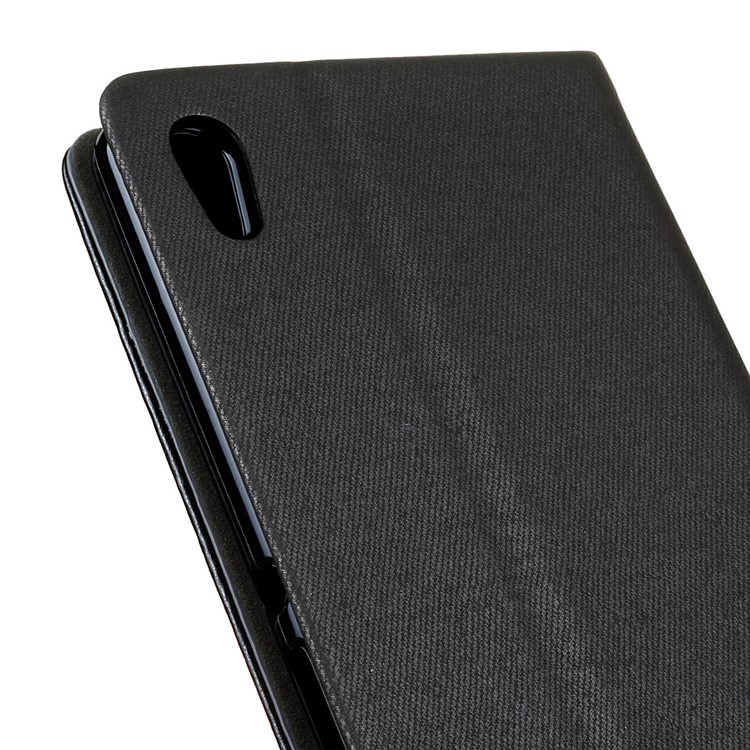 два-цвет кожаный чехол Подставка для сони Xperia Ультра ХД - черный-3