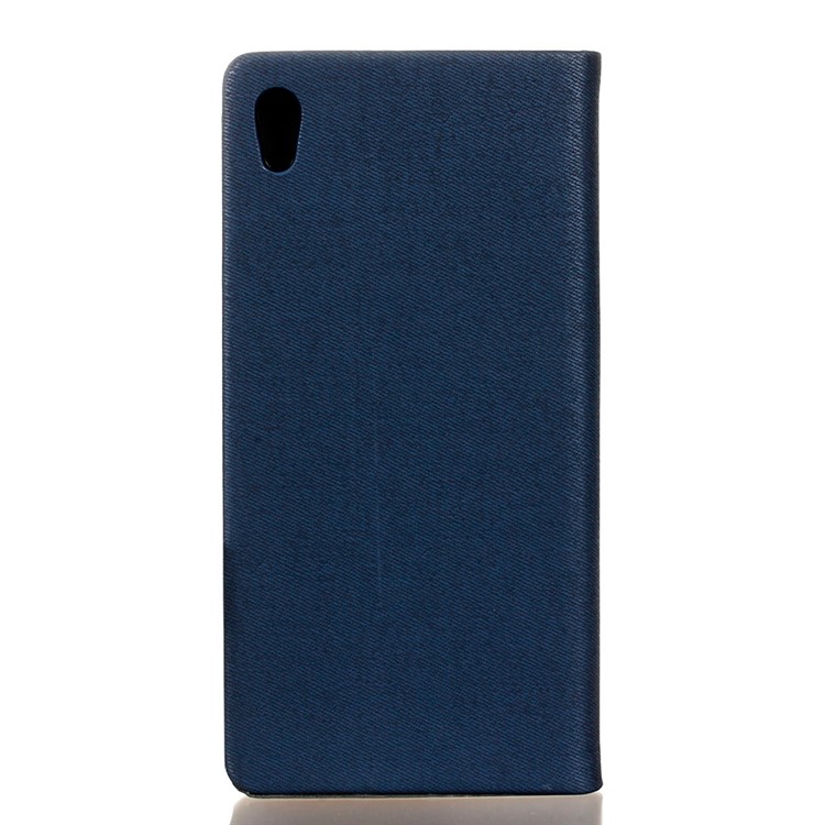 Two-color Leather Card Holder Case for Sony Xperia XA Ultra - Dark Blue-2