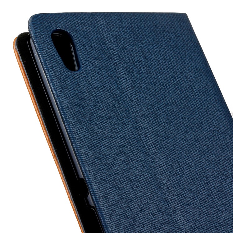 Two-color Leather Card Holder Case for Sony Xperia XA Ultra - Dark Blue-3