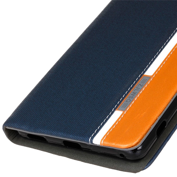 Two-color Leather Card Holder Case for Sony Xperia XA Ultra - Dark Blue-4