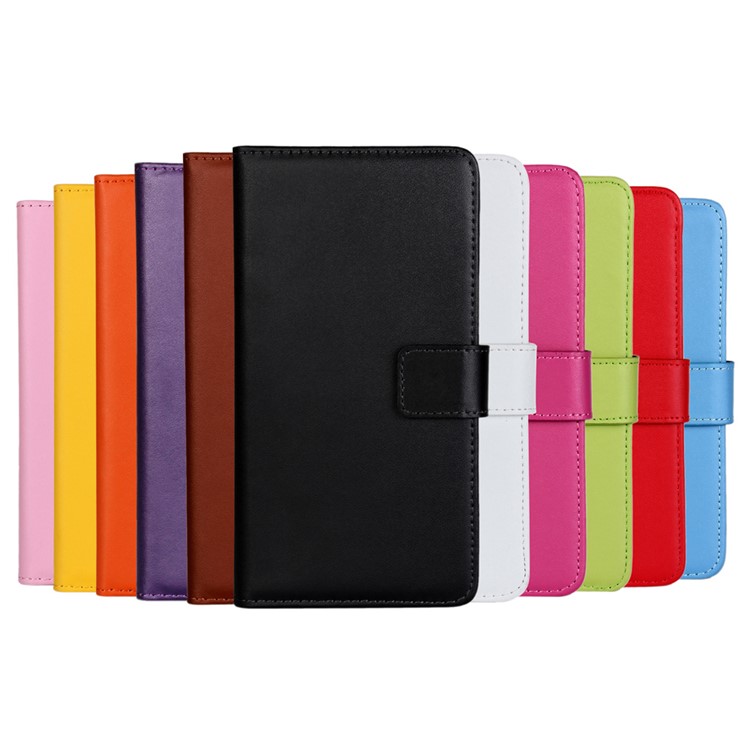 Genuine Split Leather Case Magnetic Flip Cover for Sony Xperia XA / XA Dual - Red-6
