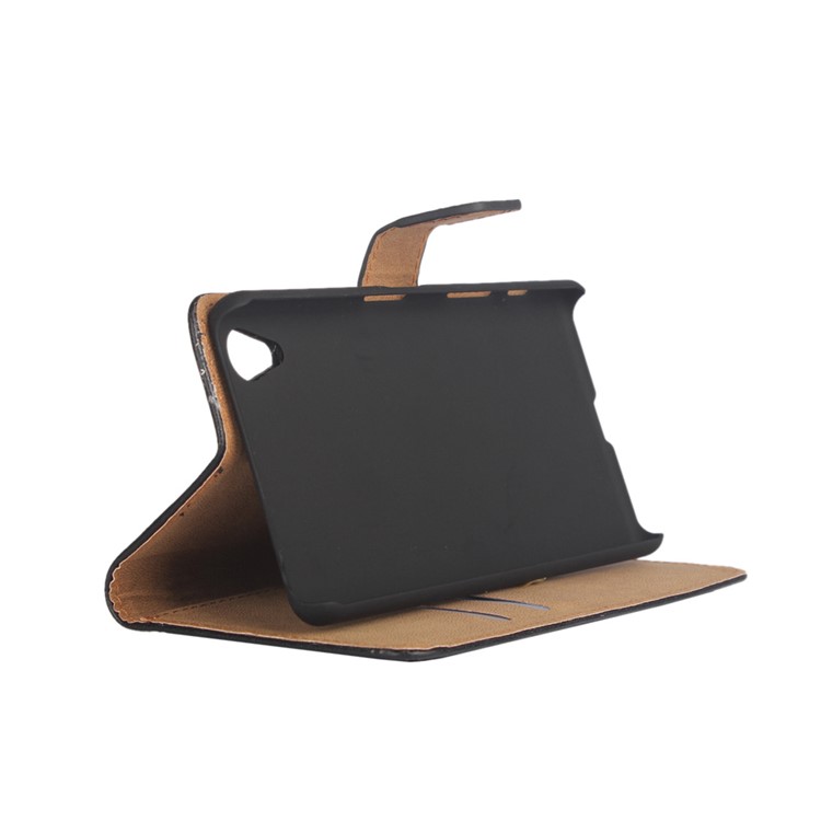 Echt Split Leder Brieftasche Kartenhalter Abdeckung Für Sony Xperia XA / XA Dual - Blau-3