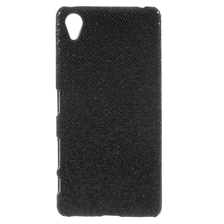 Black Sequins Leather Coated Hard Back Cover for Sony Xperia X-1