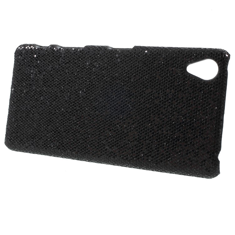 Black Sequins Leather Coated Hard Back Cover for Sony Xperia X-2