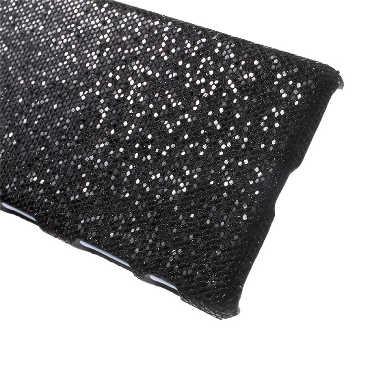 Black Sequins Leather Coated Hard Back Cover for Sony Xperia X-4