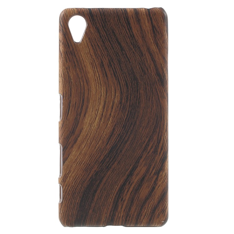 Wood Grain Leather Coated Hard Back Cover for Sony Xperia X-1