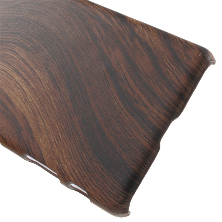 Wood Grain Leather Coated Hard Back Cover for Sony Xperia X-5