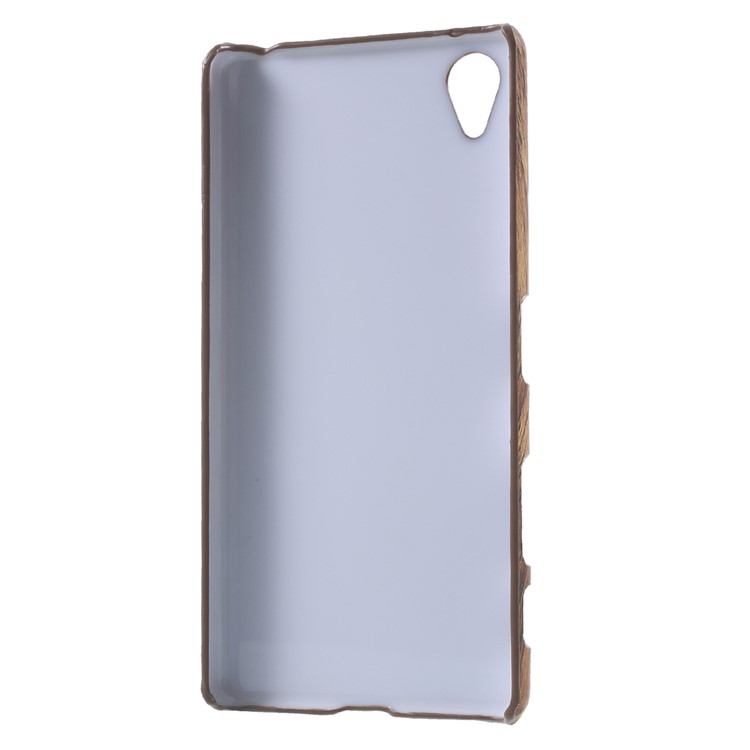 Wood Grain Leather Coated Hard Back Cover for Sony Xperia X-9