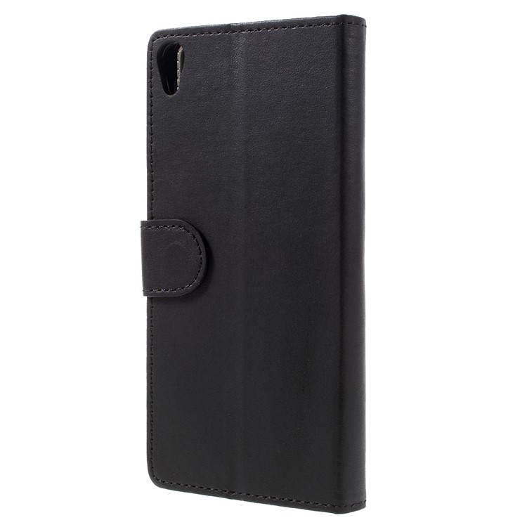 Leather Wallet Stand Cover for Sony Xperia E5 - Black-2