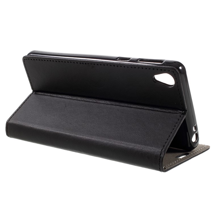 Leather Wallet Stand Cover for Sony Xperia E5 - Black-5