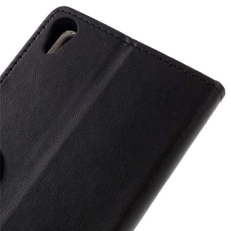 Leather Wallet Stand Cover for Sony Xperia E5 - Black-9