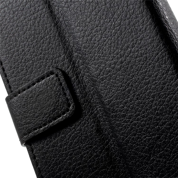 Litchi Texture Leather Wallet Stand Case for Sony Xperia E5 - Black-7