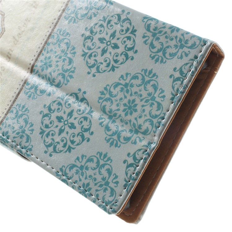 Magnetic Leather Stand Case for Sony Xperia X Performance - Crown and Flowers-8